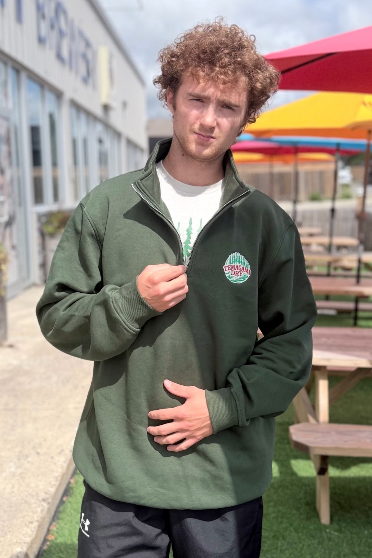 1/4 Zip Sweater - Forest Green